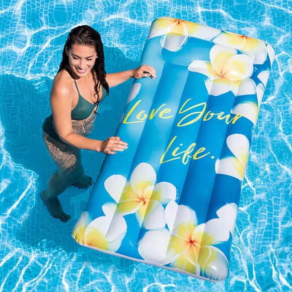 Пляжный надувной матрас для плавания Intex 170x76x22см Цветы (58772-3) изображение 2
