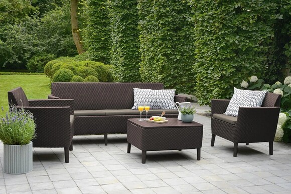 Комплект садовых мебели Keter Salemo 3 seater set, коричневый (253240) изображение 5