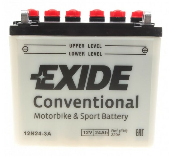 Мото аккумулятор Exide 12N24-3A, 24Ah/220A  изображение 2