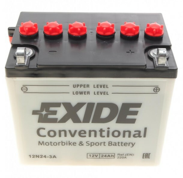 

Мото аккумулятор Exide 12N24-3A, 24Ah/220A