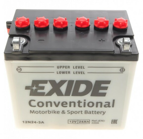 Мото аккумулятор Exide 12N24-3A, 24Ah/220A 