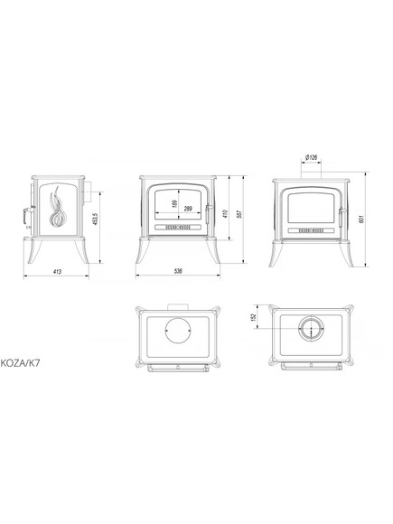 Чугунная печь Kratki KOZA K7 (KOZA/K7) изображение 3