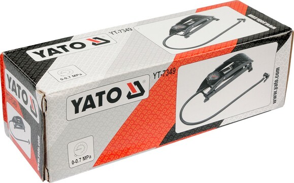Насос ножний з манометром Yato YT-7349 фото 3