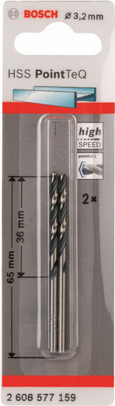 Сверло Bosch 2 HSS PointTeQ 3.2 мм, 2 шт (2608577159) изображение 2