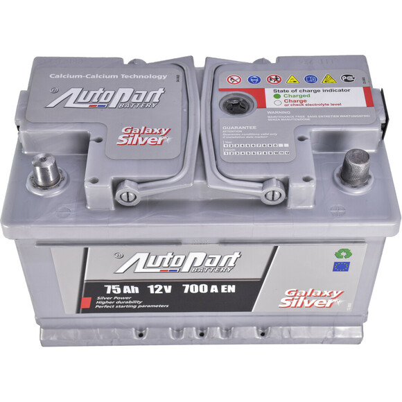 Автомобільний акумулятор AutoPart Galaxy Silver 12В, 75 Аг (ARL075-GAL0) фото 2