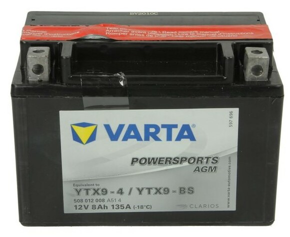 Мото аккумулятор Varta FUN YTX9-BS FUN 12В 8Аh 135А L+ изображение 3