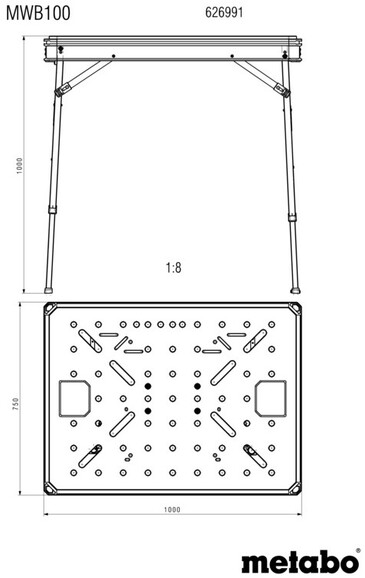 Багатофункціональний стіл Metabo MWB 100 (626991000) фото 7