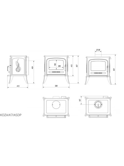 Чугунная печь Kratki KOZA K7 ASDP (KOZA/K7/ASDP) изображение 3