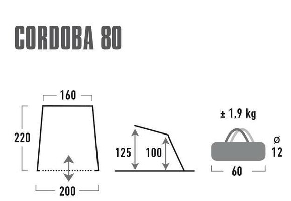Палатка High Peak Cordoba 80 Aluminium/Dark Grey (10137) изображение 3