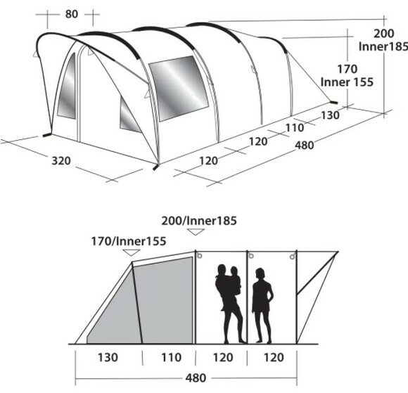 Палатка Outwell Lawndale 500 Grey (111163) изображение 2