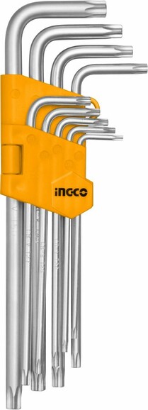 Комплект ключей удлиненных INGCO Torx 9 шт Т10-Т50 (HHK13092)