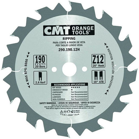 Пиляльний диск CMT 290.190.12H