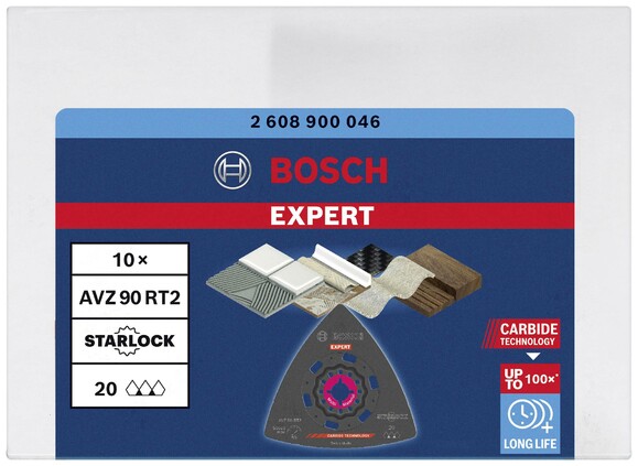 Шлифпластина Bosch Starlock Multimaterial AVZ90RT2, G20, 10 шт. (2608900046) изображение 2