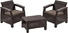 Комплект садовой мебели Keter Corfu II Weekend Set, коричневый (223235)