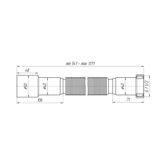 Гофра ANIplast 1 1/2" х40/50 мм 800-1550 мм K116 (CV014681) фото 2