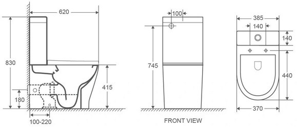 Унітаз VOLLE FRANCO Rimless з сидінням Duroplast Slim slow-closing (1341.002000) фото 2