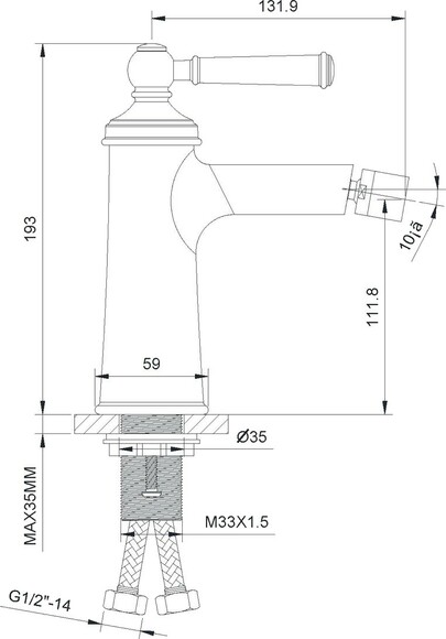 Змішувач для біде IMPRESE Hydrant, хром, 35 мм (ZMK031806070) фото 2