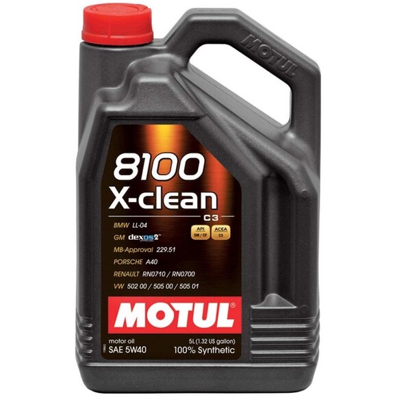 Моторное масло Motul 8100 X-clean SAE 5W-40, 5 л (102051)