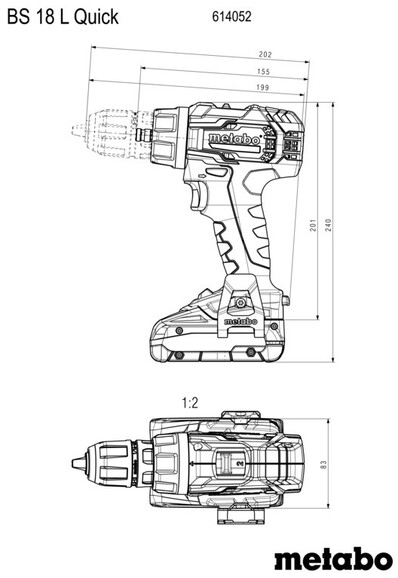 Аккумуляторная дрель-шуруповерт Metabo BS 18 L Quick (614052500) изображение 2