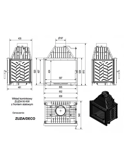 Камінна топка Kratki ZUZIA 16 DECO (ZUZIA/DECO) фото 2