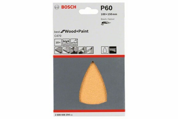 Шліфлист Bosch Expert для Wood and Paint C470, 100х150 мм, K60, 10 шт. (2608608Z94) фото 2