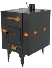 Печь дровяная CANADA длительного горения с теплоаккумулятором и защитным кожухом (burjeko00AK)