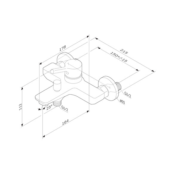 Смеситель для ванны и душа AM.PM X-Joy S F85B10022, черный изображение 9