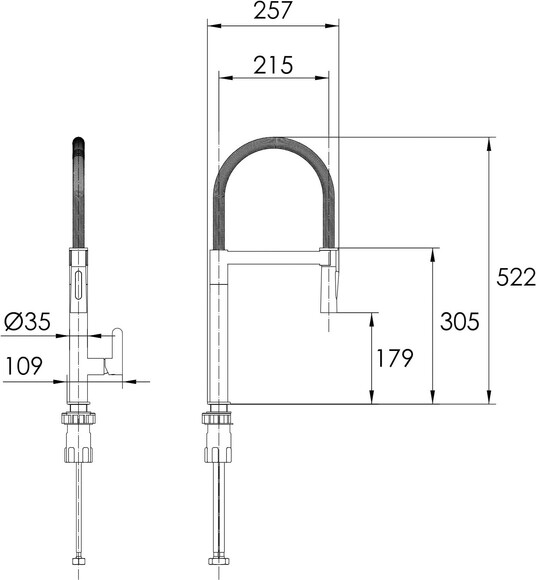Смеситель для кухни IMPRESE Pivot SS, хром, 25 мм (F03408501SS) изображение 2