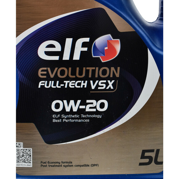 Моторна олива Elf Evolution Full-Tech VSX 0W-20, 5 л (214229) фото 3