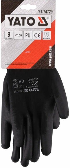 Перчатки Yato размер 9, черные (YT-74729) изображение 3