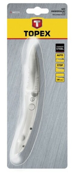 Нож универсальный пружинный, лезвие 80 мм TOPEX (98Z110) изображение 2