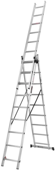 Лестница  алюминиевая трехсекционная LADDER STANDARD 3х8 (190-9308) изображение 2
