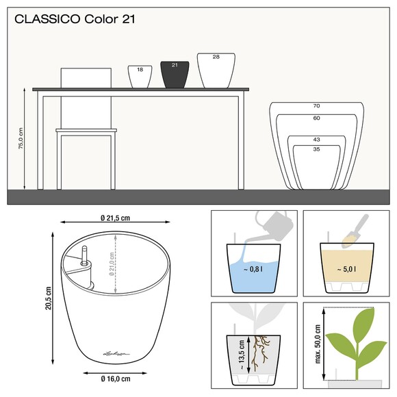 Вазон Lechuza Classico Color 43 (белый) (13230) изображение 3