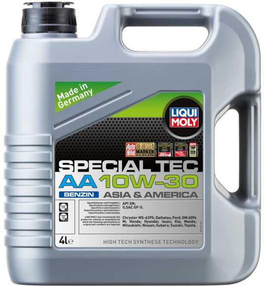Полусинтетическое масло LIQUI MOLY Special Tec AA Benzin SAE 10W-30, 4 л (21337)