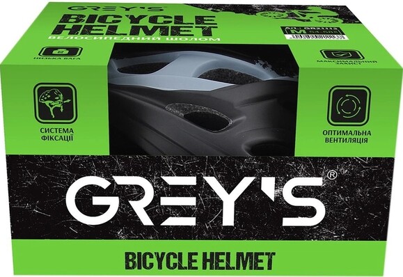 Велосипедный шлем Grey's, М, черно-серый, матовый (GR21113) изображение 2