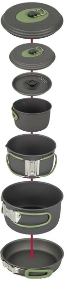 Набір посуду Bo-Camp Explorer 4 Pieces 19 Hard Anodized Grey/Green (DAS302733) фото 3