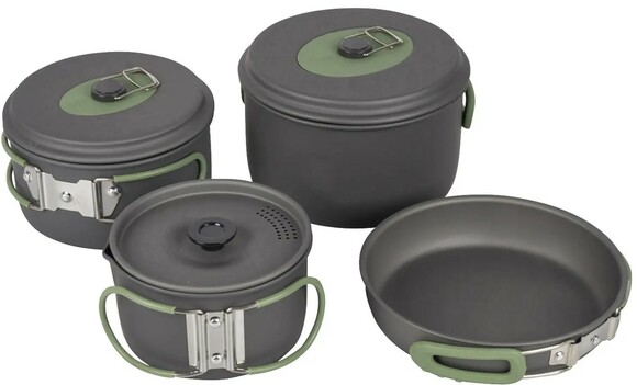 Набір посуду Bo-Camp Explorer 4 Pieces 19 Hard Anodized Grey/Green (DAS302733) фото 2