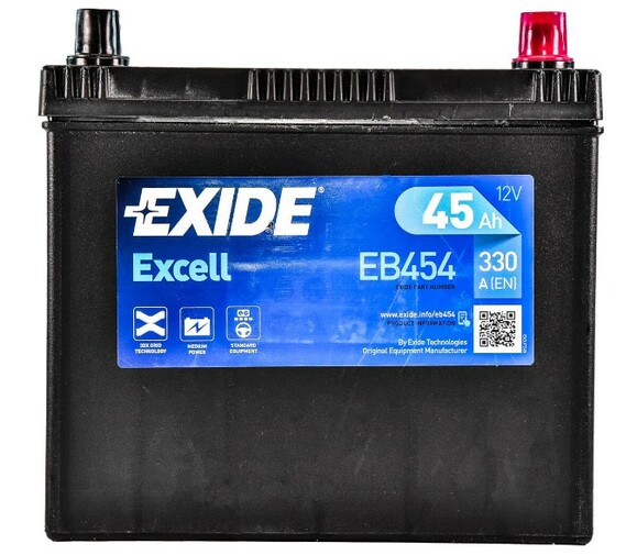 Акумулятор EXIDE EB454 Excell, 45Ah/330A фото 2