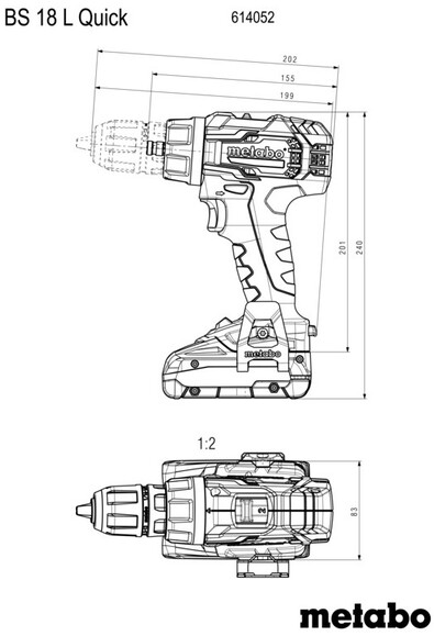 Аккумуляторная ударная дрель-шуруповерт Metabo SB 18 L Quick (614054500) изображение 2