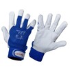 Перчатки защитные Lahti Pro с козьей кожи (хлопок, эластан) бело-синие 10 (L270610K)