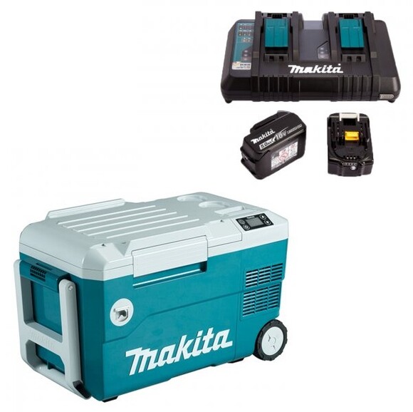 Холодильник-нагреватель аккумуляторный Makita 20 л 14.3 кг (SET-DCW180-PT2) изображение 2