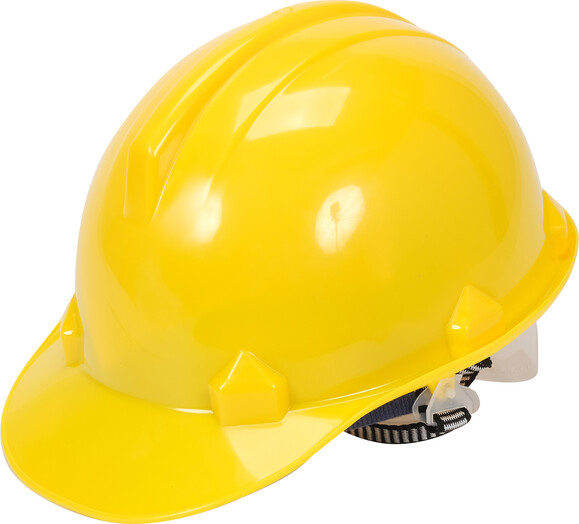 Каска Vorel для захисту голови жовта з матеріалу HDPE (74172) фото 2