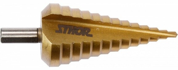 Сверло коническое ступенчатое титановое по металлу STHOR 4-39 мм HSS 4241 (22613) изображение 3