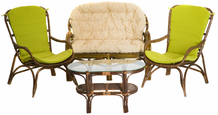 Дрем комплект CRUZO: софа, 2 высоких кресла, кофейный столик со стеклом (ok0011)