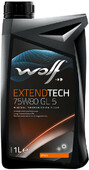 Трансмиссионное масло WOLF EXTENDTECH 75W-80 GL-5, 1 л (8303807)