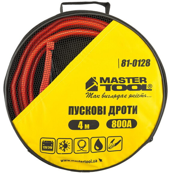 Провода пусковые MASTERTOOL, 800А, 12V/24V, 4 м, до -40 °C (81-0128) изображение 4