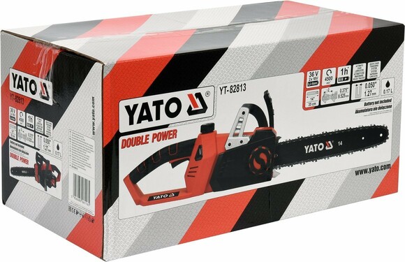 Аккумуляторная цепная пила Yato YT-82813 (без АКБ и ЗУ) изображение 3