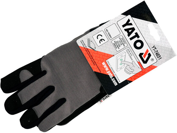 Перчатки Yato черно-серые "размер 8" (YT-74651) изображение 4