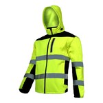 Куртка сигнальная Lahti Pro SOFT-SHELL с капюшоном р.M рост 170см обьем груди 96см салатовая (L4091902)