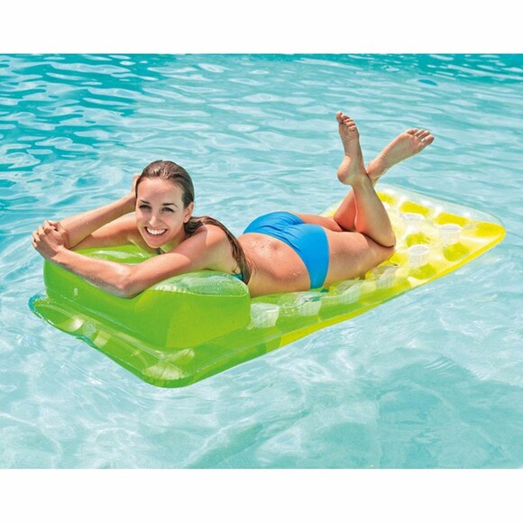 Пляжний надувний матрац для плавання Intex Салатовий 18-Pocket Fashion Lounges 188х71см (58890-2) фото 2